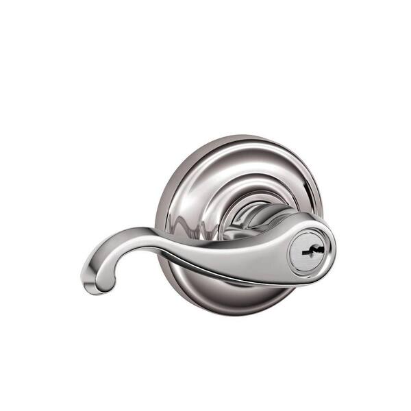 Schlage Callington Bright Chrome Keyed Entry Door Lever with Andover Trim