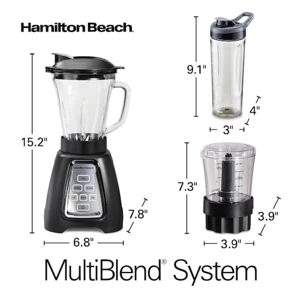 Hamilton Beach Stay or Go Travel-Sized 32 oz. 2-Speed Black Blender 52400 -  The Home Depot