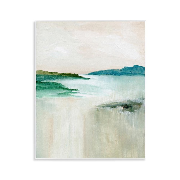 Blue Tone Misty Landscape by Nikita Jariwala Unframed Nature Graphic Art Print 14 in. x 11 in.