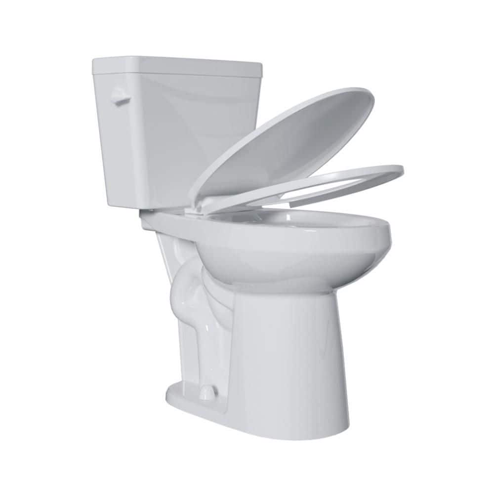 21 in. Two-Piece Elongated Extra Tall Toilet 1.28 GPF Single Flush White Soft Close Seat 12 in. Rough in price history on PriceWatchPro