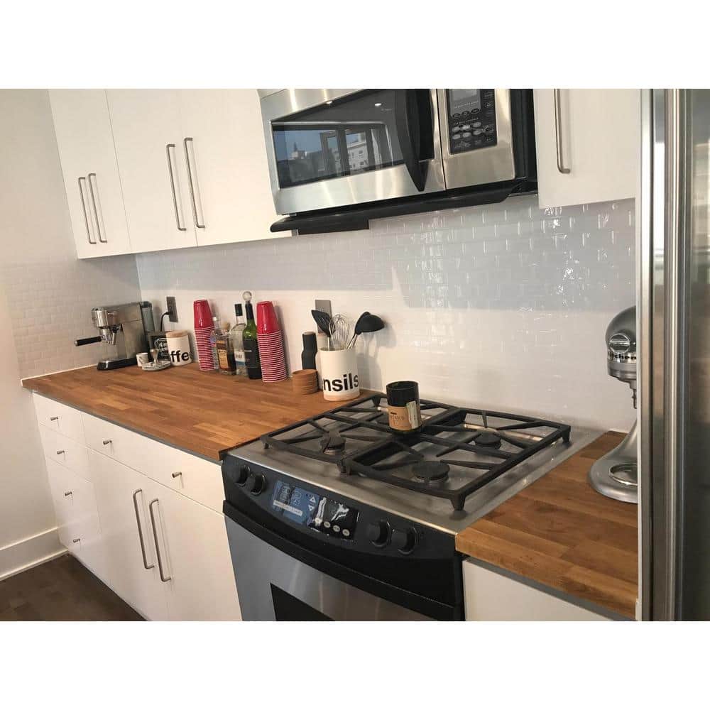 Bright White 12x12 Self-Adhesive Vinyl Subway Backsplash Tiles, 10-Pack