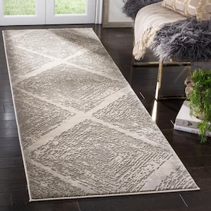 Meadow Taupe 3 ft. x 8 ft. Geometric Runner Rug