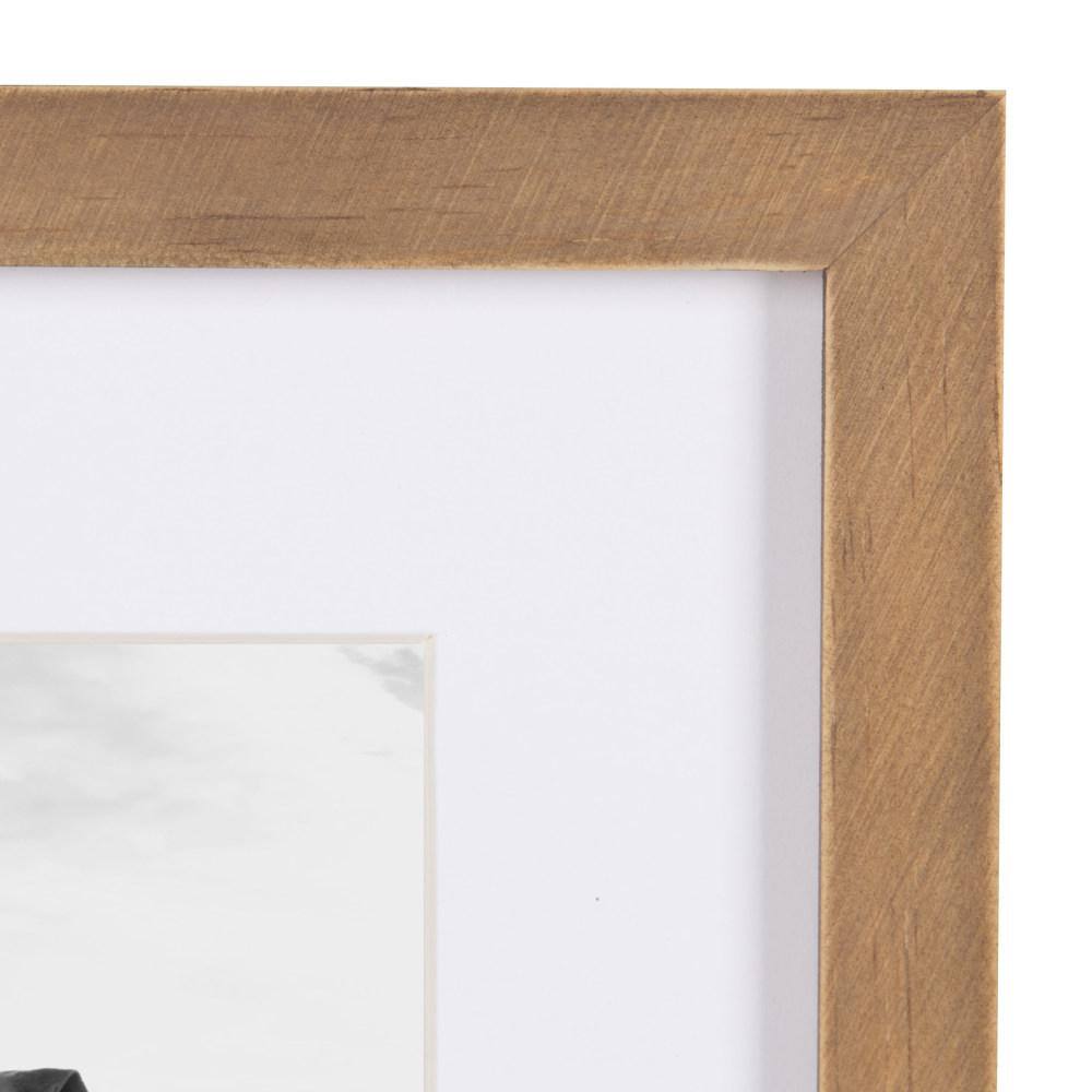 Rustic Brown Wood Gallery Frame Set, 8x10 Matted to 5x7, Pack of 4