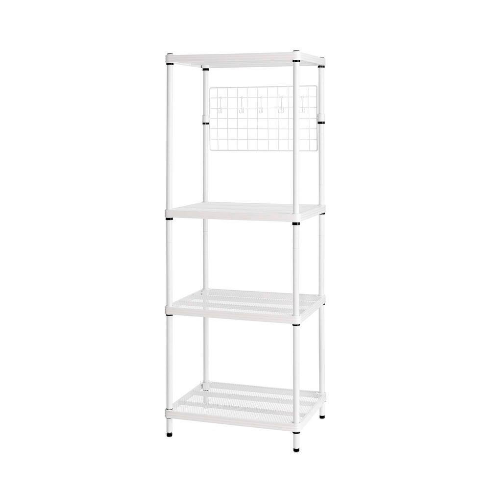 Design Ideas MeshWorks 4-Shelf Metal White Freestanding Utility Grid ...