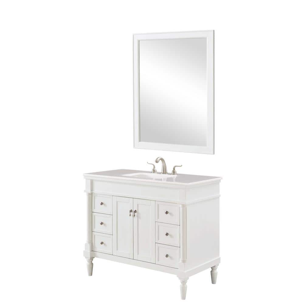 Simply Living 42 in. W x 21 in. D x 35 in. H Bath Vanity in Antique White w