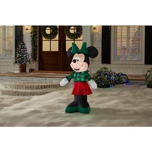 3.5 ft. LED Woodland Minnie in Green Shirt Christmas Airblown® Inflatable