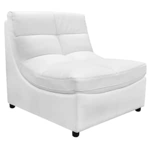 Donald 36 in. W White Faux Leather Armless Chair