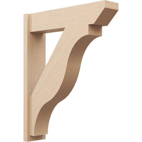 Ekena Millwork 8 in. x 42 in. x 34 in. Funston Slat Rough Cedar Woodgrain Timberthane Polyurethane Outlooker, Primed Tan