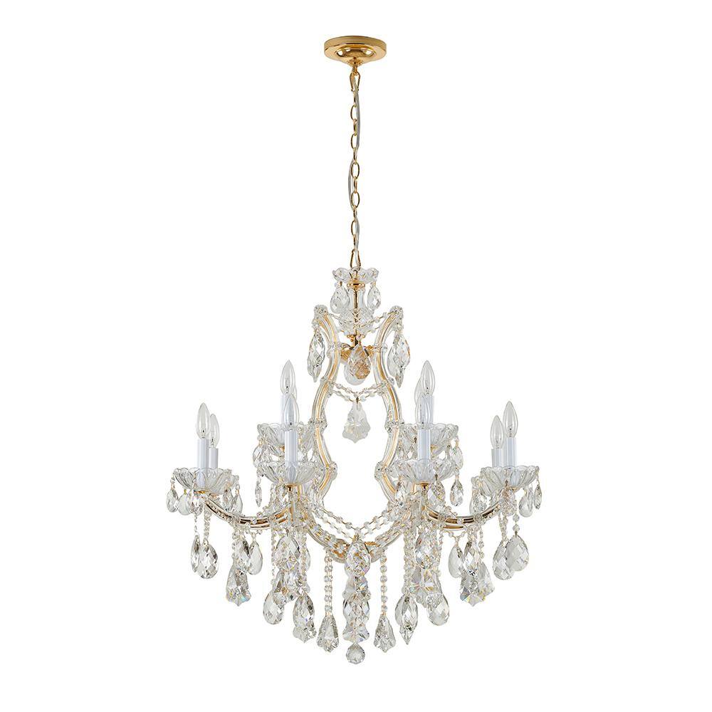 Rowena 12-Light Gold Crystal Chandelier