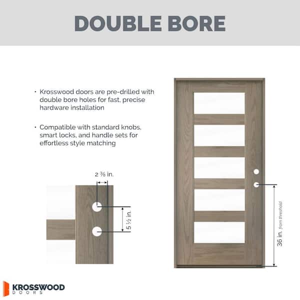Krosswood Doors PINNACLE Craftsman 64 in. x 79 in. 6-Lite Right