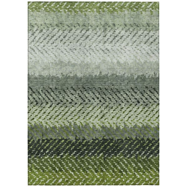 Chantille Machine Washable Indoor/Outdoor Abstract ACN2740 Cactus 8 ft. x 10 ft. Area Rug