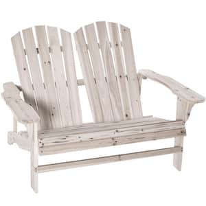 Natural Fir Wooden Adirondack Chair with Wide Armrest