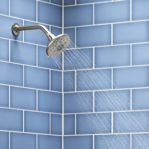 Rosewood 6-Spray Patterns 4.9375 in. Wall Mount Fixed Shower Head in Vibrant Brushed Nickel
