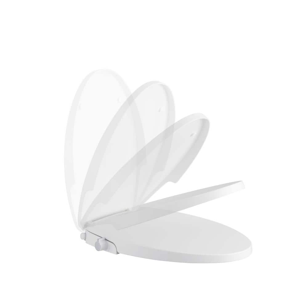 White Polypropylene Manual Bidet Seat with Dual Nozzles