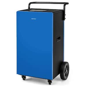 215 pt. 8000 sq. ft. Bucketless Commercial Dehumidifier in. Blue with Drain Hose 24H Timer Portable Handle