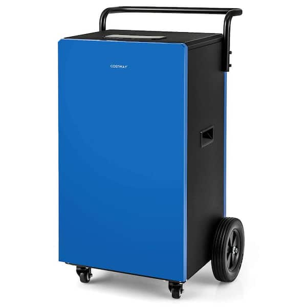 215 pt. 8000 sq. ft. Bucketless Commercial Dehumidifier in. Blue with Drain Hose 24H Timer Portable Handle