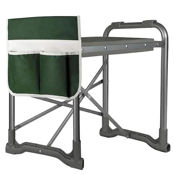 1-Piece Foldable Kneeler Seat Heavy Duty Portable Bench with Large Tool Bags and Multiple Pockets