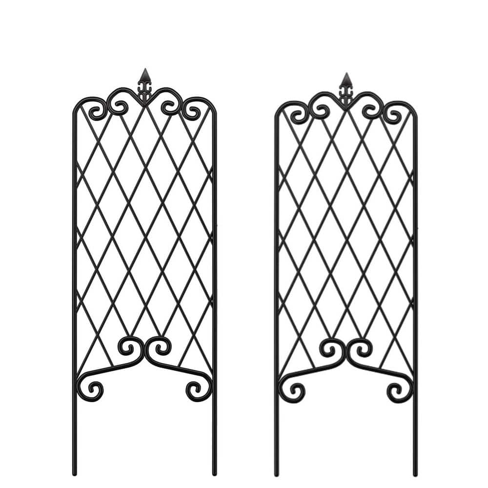 2-Pack 60 in. x 18 in. Garden Trellis for Climbing Plants Outdoor Metal Rustproof Roses Trellis Wire Lattices Black price history on PriceWatchPro