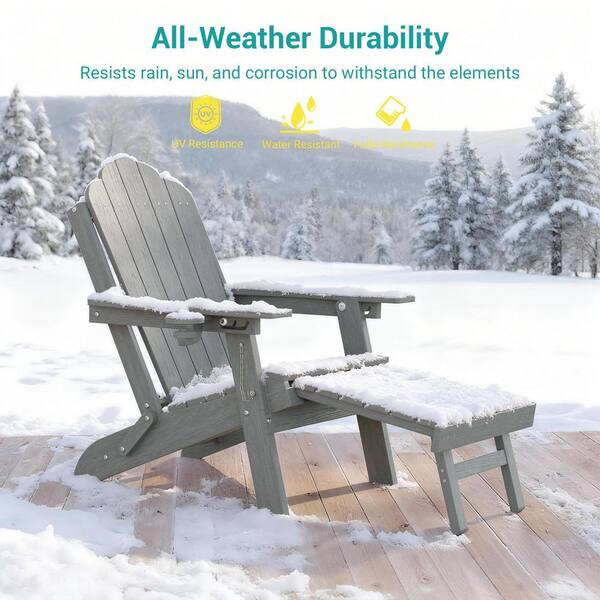 ②unico solk チェア　ライトグレー Sonkuki Light Gray Plastic Folding Ergonomic Adirondack Chair with