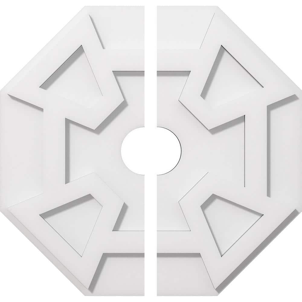 18-Inch White PVC Contemporary Split Ceiling Medallion