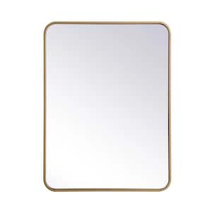 Anky 24 in. W x 32 in. H Rectangle Aluminum Alloy Wall Mirror Horizontal and Vertical Bathroom Vanity Mirror in Gold