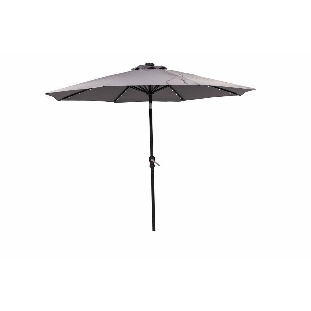 9 ft. Aluminum Market Solar Umbrella in Gray