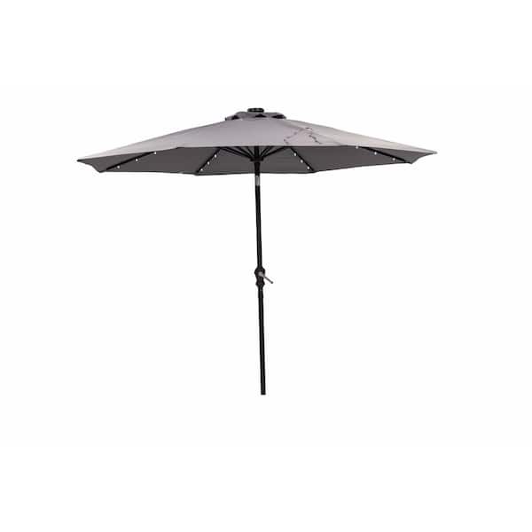 Unbranded 9 ft. Aluminum Market Solar Umbrella in Gray
