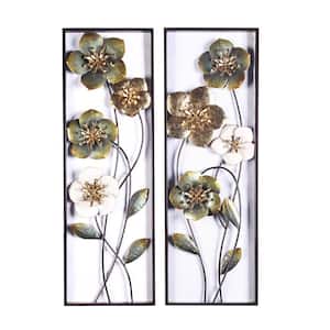 Metal Flowers Wall Decor (2-Pieces)