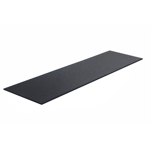 RUBBER KING 2 ft. x 6 ft. x 0.118 in. Black Rubber Fitness Utility Mat (12 sq. ft.)