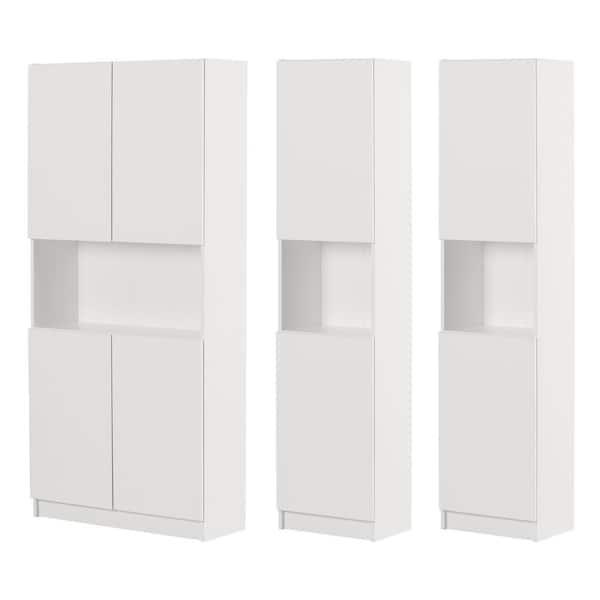 South Shore Liora 71.5 in. Tall Particle Board 18-Shelf Bookcase Pure White