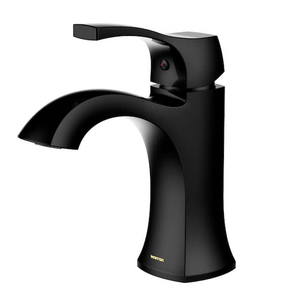 Randburg Single Handle Single Hole Basin Bathroom Faucet with Matching Pop-up Drain in Matte Black
