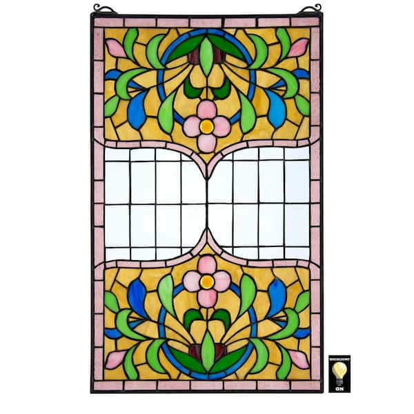 Design Toscano Eaton Place Tiffany-Style Stained Glass Window Panel