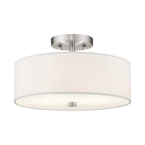 Mercury 2 Light Brushed Nickel Flush Mount