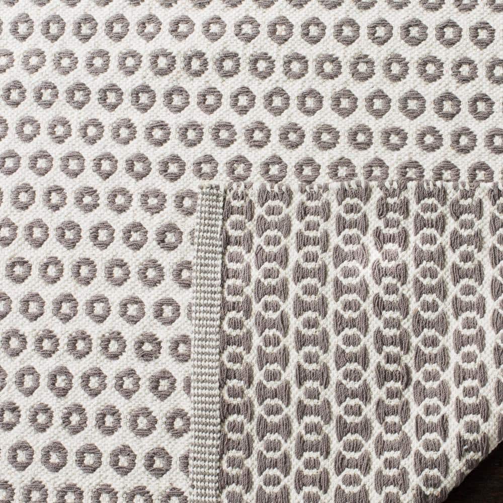Coastal Charm Grey/Ivory 8' x 10' Handwoven Wool-Cotton Rug