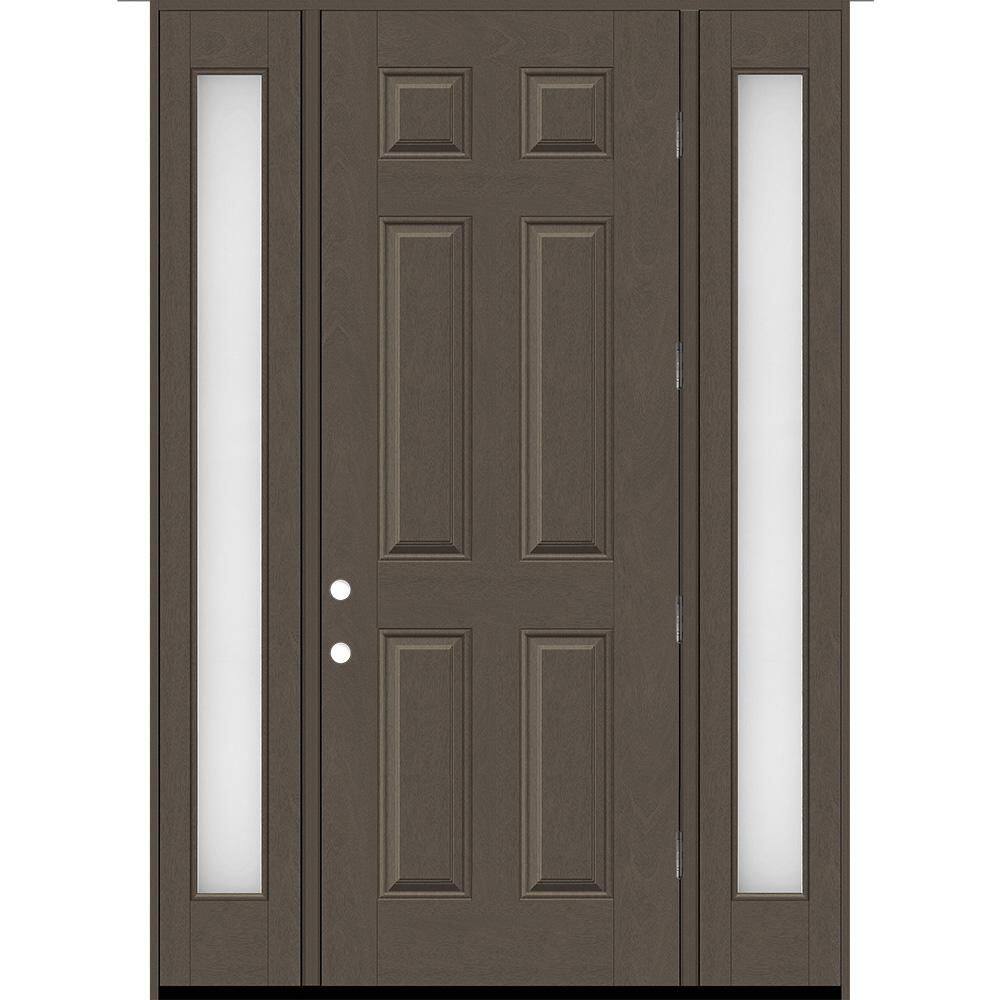 Regency 68 in. x 96 in. 6 Panel LHOS Ashwood Stain Mahogany Fiberglass Prehung Front Door w/Obscure14in. SLs 6-9/16 price history on PriceWatchPro