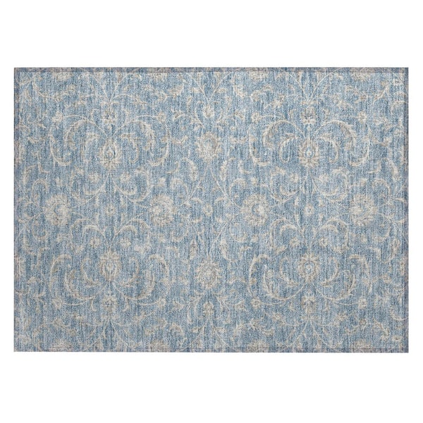 Chantille Machine Washable Indoor/Outdoor Abstract ACN3078 Denim 2 ft. x 3 ft. Accent Rug
