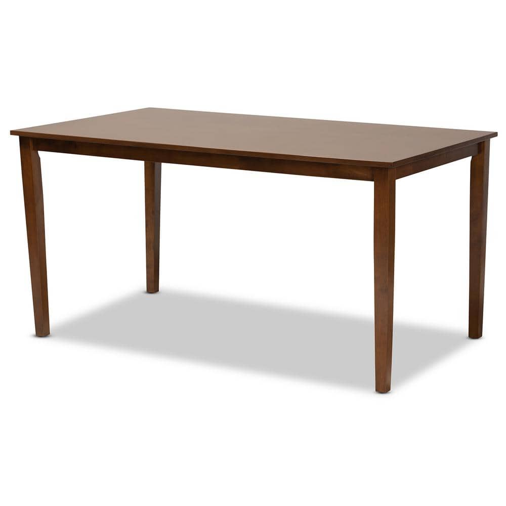Erion Walnut Brown Wood 7-Piece Modern Dining Set with Cut-Out Chairs