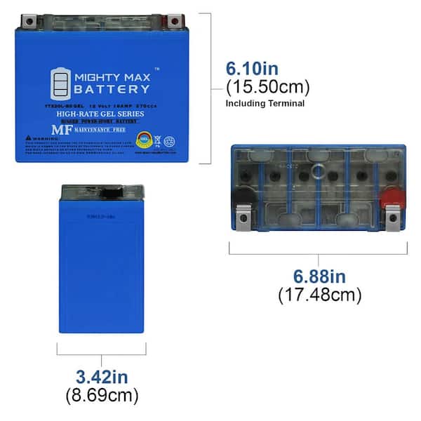 MIGHTY MAX BATTERY YTX20L-BS GEL Battery for Jet Ski Aqua