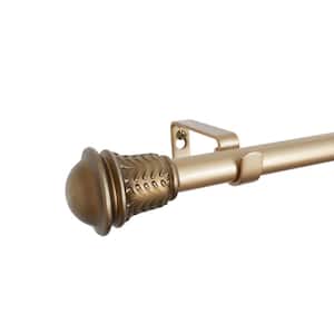 Knob Cap 36 in. - 72 in. Adjustable Curtain Rod 3/4 in. in Vintage Brass with Finial