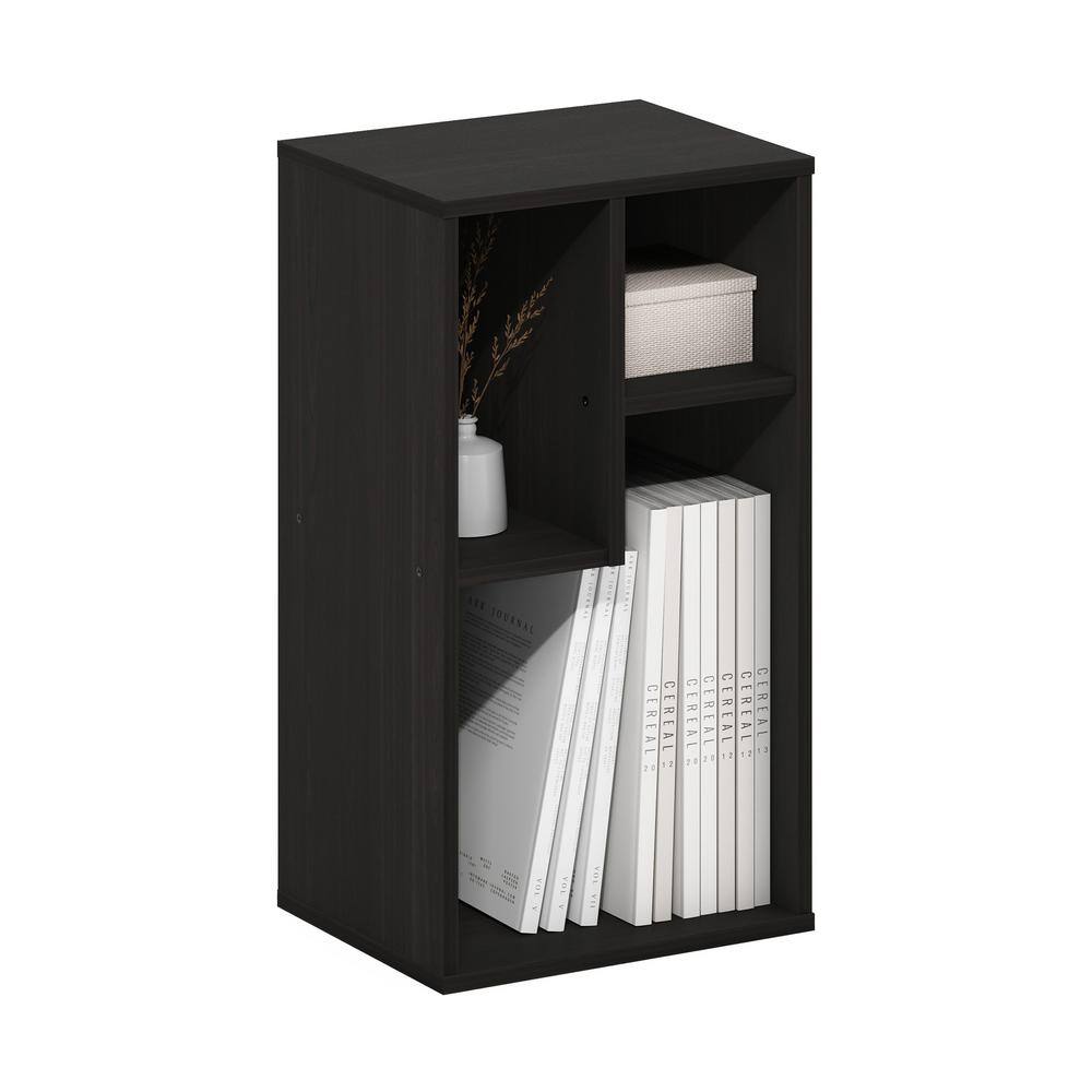 Espresso Wood 3-Cube Irregular Bookcase Storage Organizer