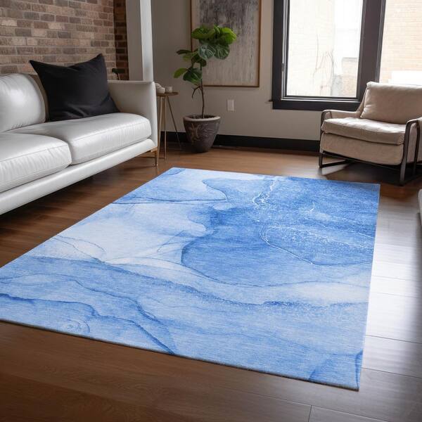 TEAL OUTDOOR RUG Blue Pastel Rugs for Patio Waterproof Garden