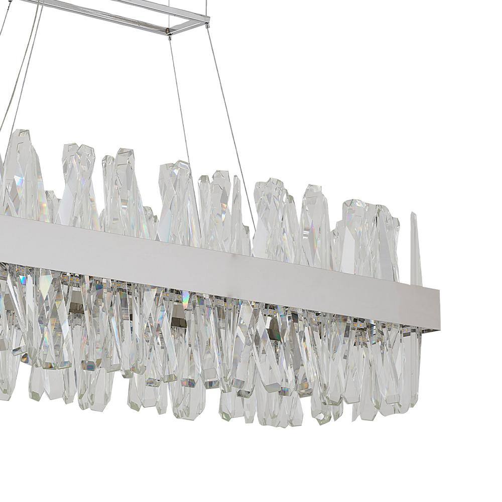 Bethel 40" Chrome LED Chandelier with Crystal Accents