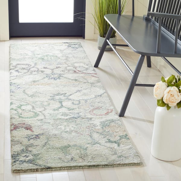 Anatolia Sage/Beige 2 ft. x 14 ft. Traditional Garden Runner Rug