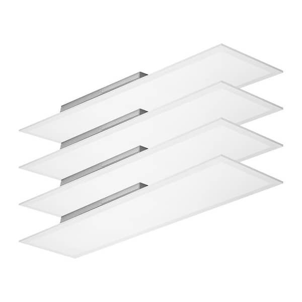 1 ft. x 4 ft. Integrated LED Flat Panel Ceiling Light Fixture Selectable Color Temp / Wattage, up to 4000 Lumens, 4 Pack