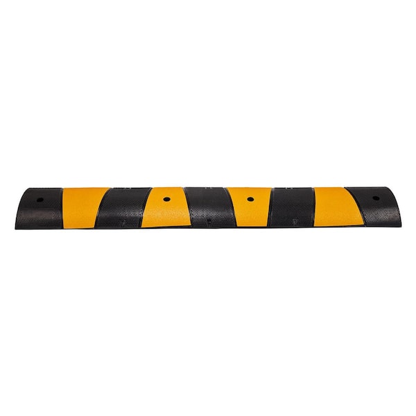 1Pcs 6 ft. Rubber Speed Bump 2-Channel Garage Speed Bump