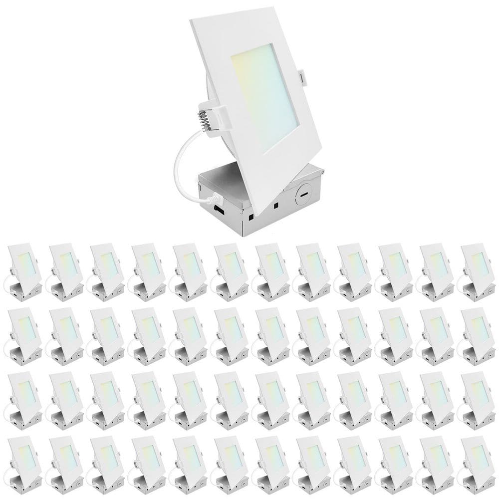 6 In. Integrated LED Square Recessed Light, Mini Panel Light, 5CCT, 1400LM, 15W, 100°, Dimmable, ETL Listed 48 Pack price history on PriceWatchPro