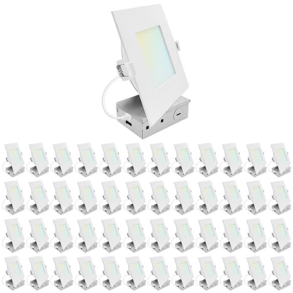 LUXRITE 6 in. Integrated LED Square Recessed Light, Mini Panel