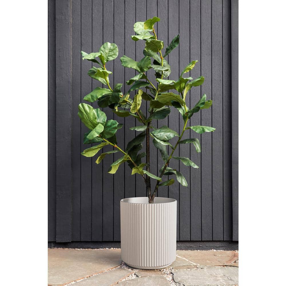 Roman-Inspired Demi 20" White Fluted Planter for Indoor/Outdoor Use