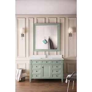 Brittany 48.0 in. W x 23.5 in. D x 34.0 in. H Bathroom Vanity in Sage Green with White Zeus Silestone Quartz Top