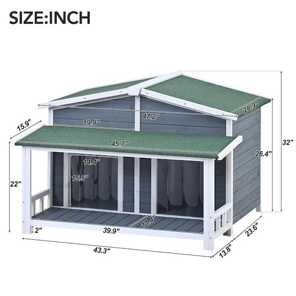 Dog houses with clearance doors